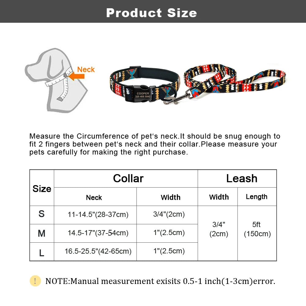Dog Collar & Leash Set