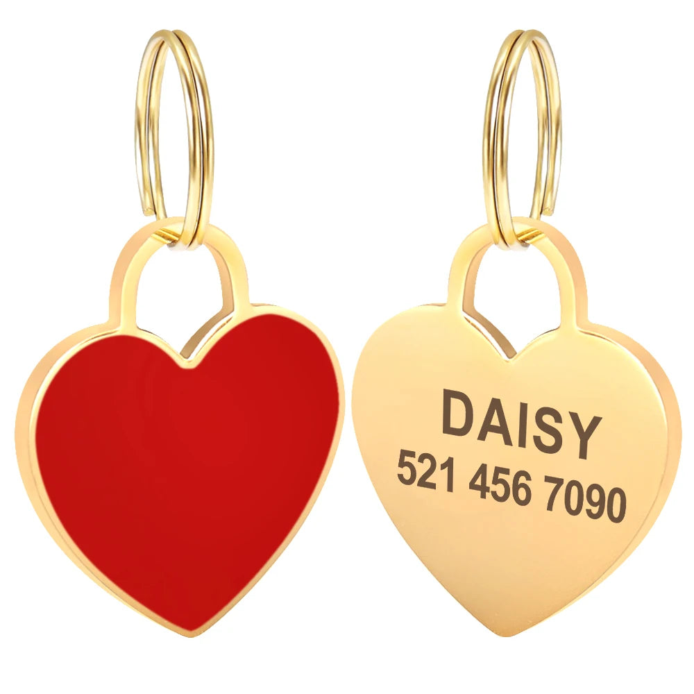Heart-Shaped Pet ID Tag