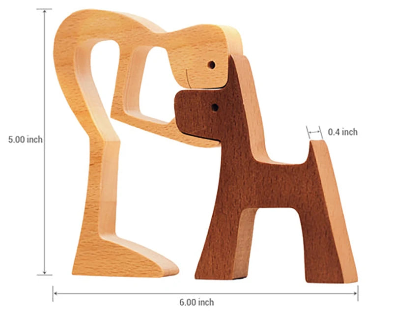 Heartfelt Wooden Pet Sculpture