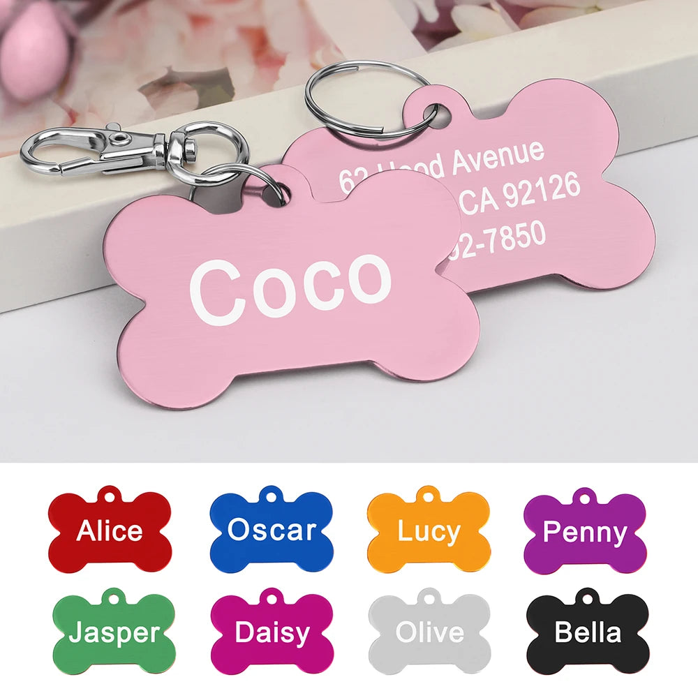 Bone-Shaped Stainless Pet ID Tag