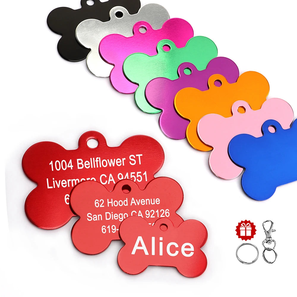 Bone-Shaped Stainless Pet ID Tag