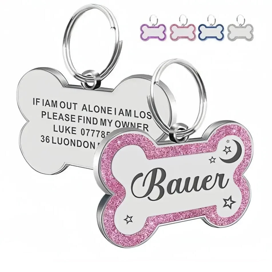 Paw Print Dog ID Tag