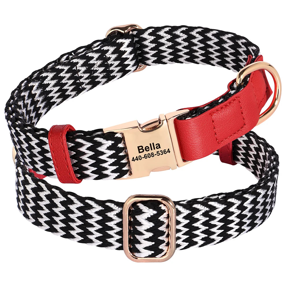 Nylon Dog Collar with Anti-Loss ID Tag