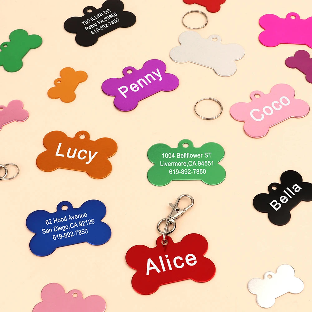 Bone-Shaped Stainless Pet ID Tag