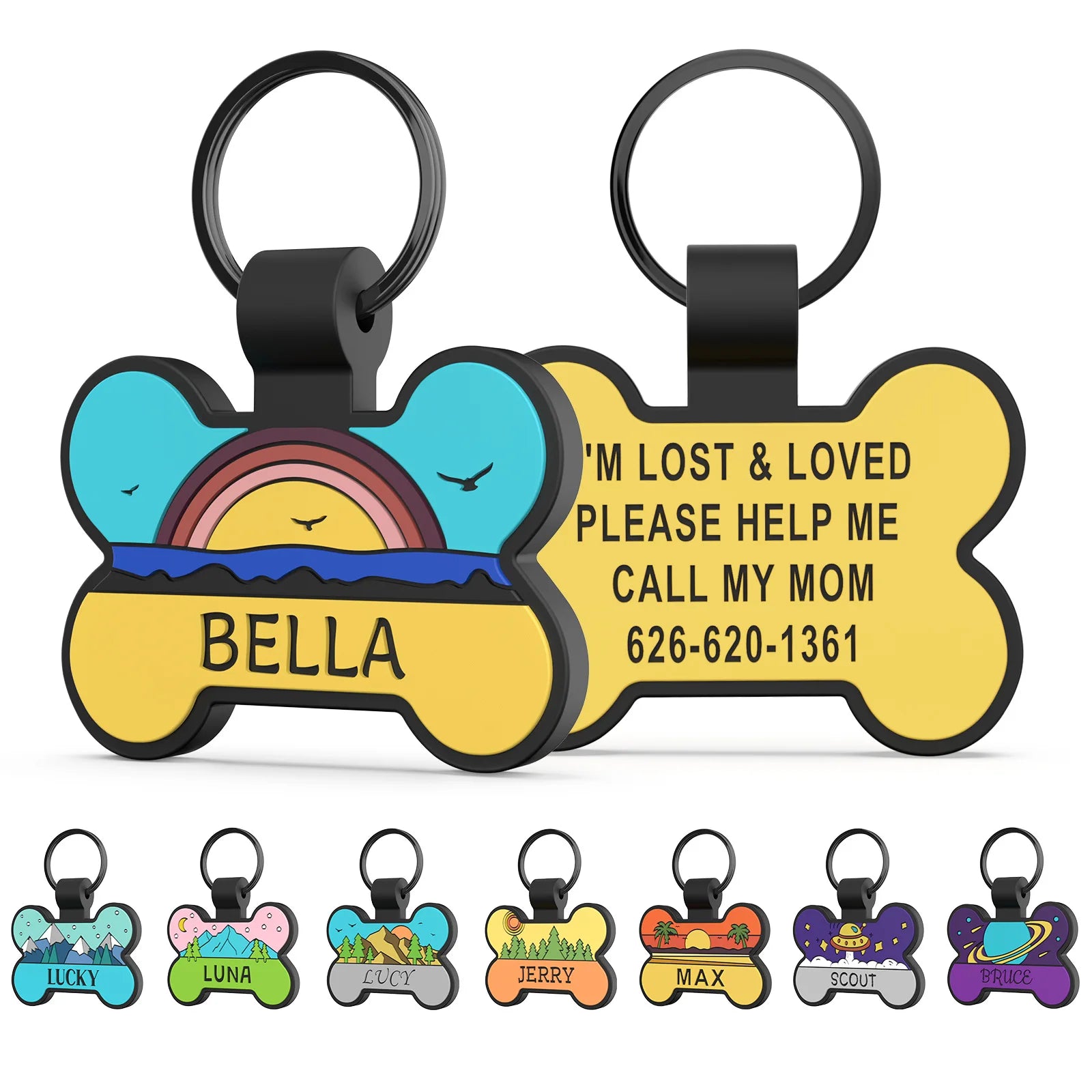 Bone-Shaped Silicone Pet ID Tag