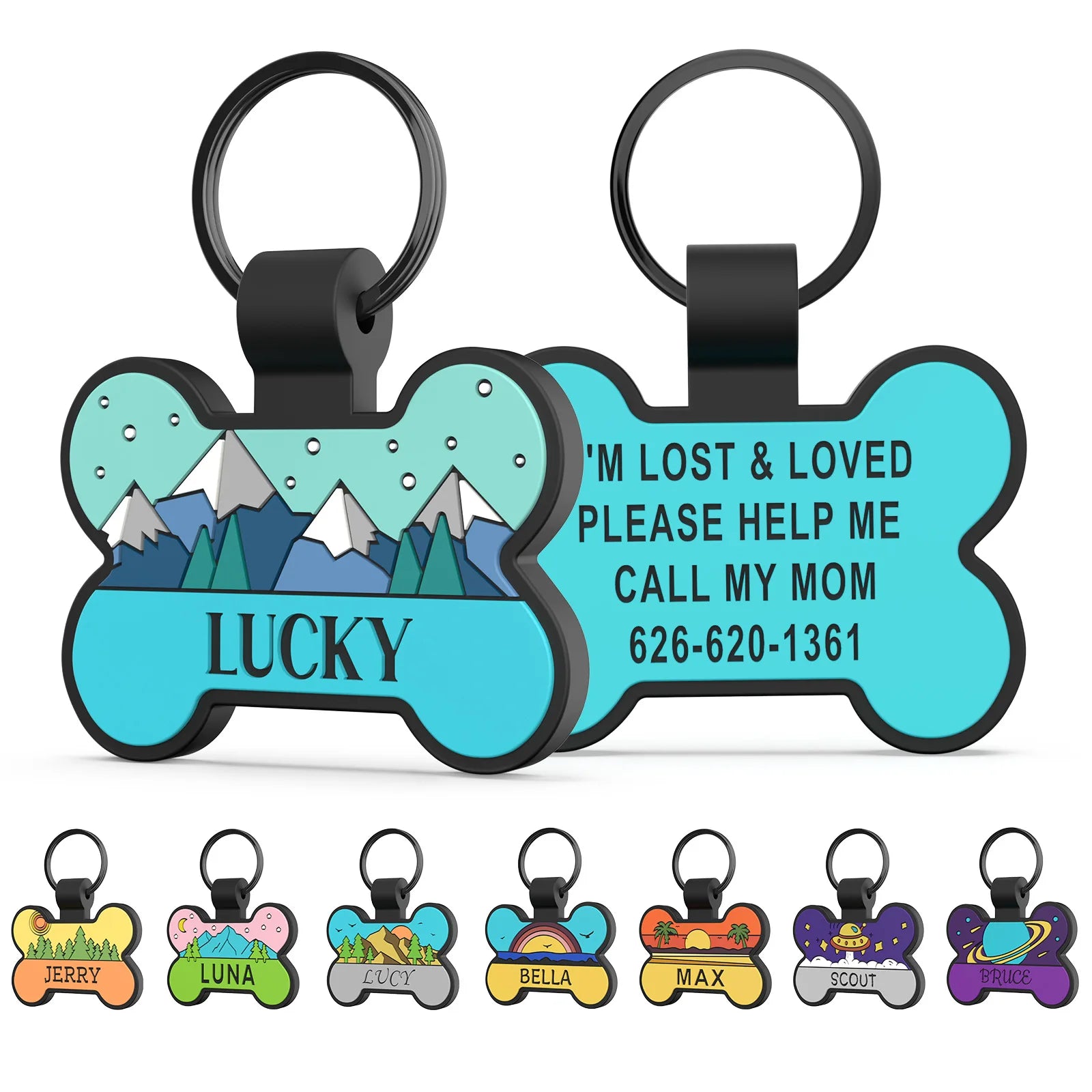 Bone-Shaped Silicone Pet ID Tag