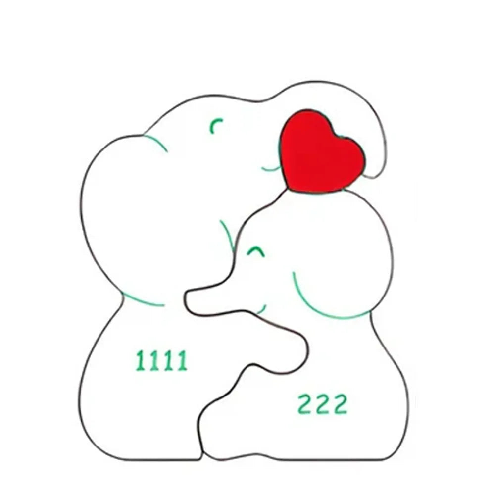 Wooden Elephant Family Puzzle