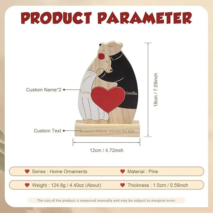 Wooden Family Couple Puzzle