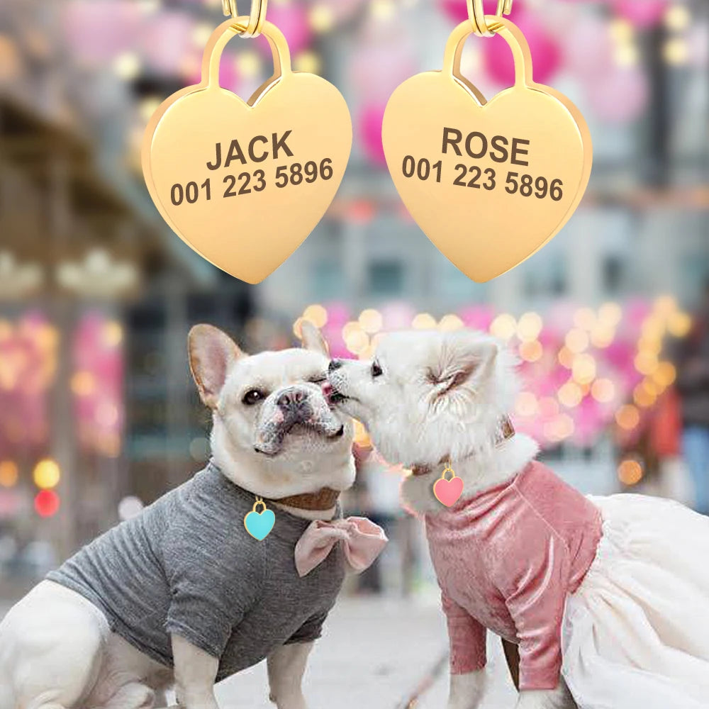 Heart-Shaped Pet ID Tag