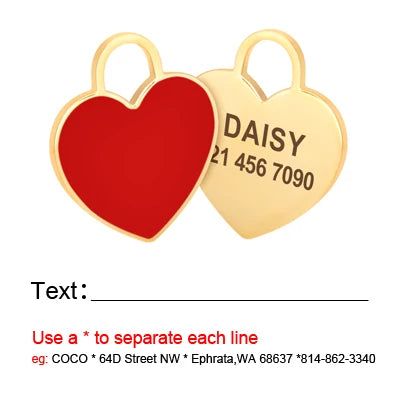 Heart-Shaped Pet ID Tag