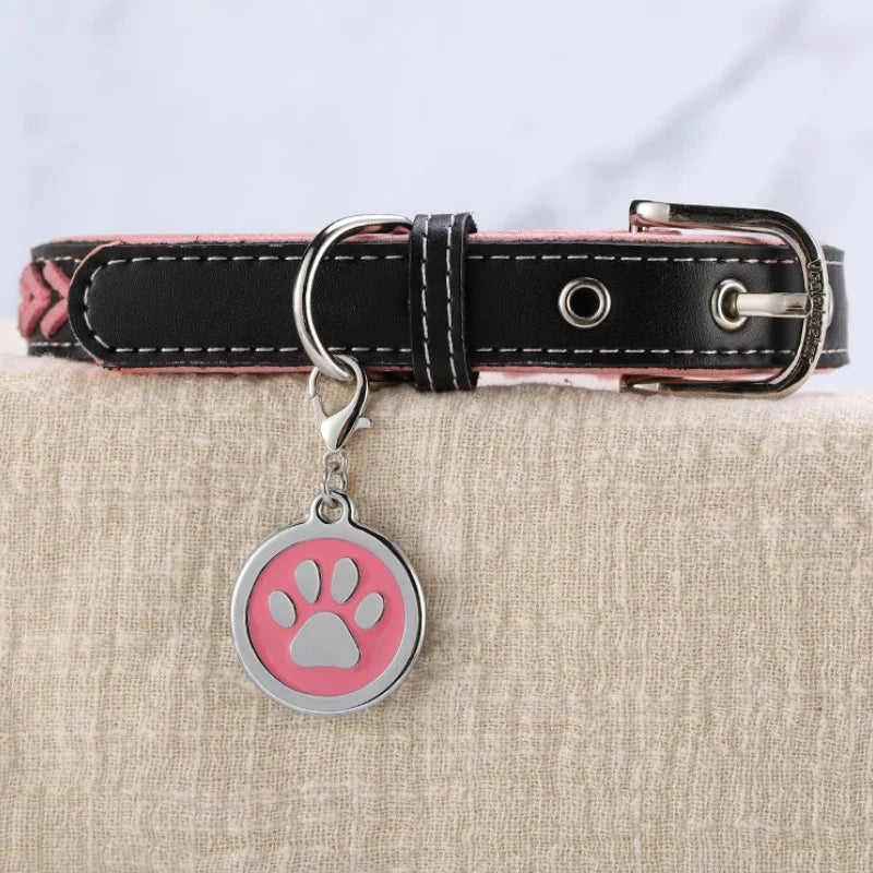 Paw Print Dog ID Tag
