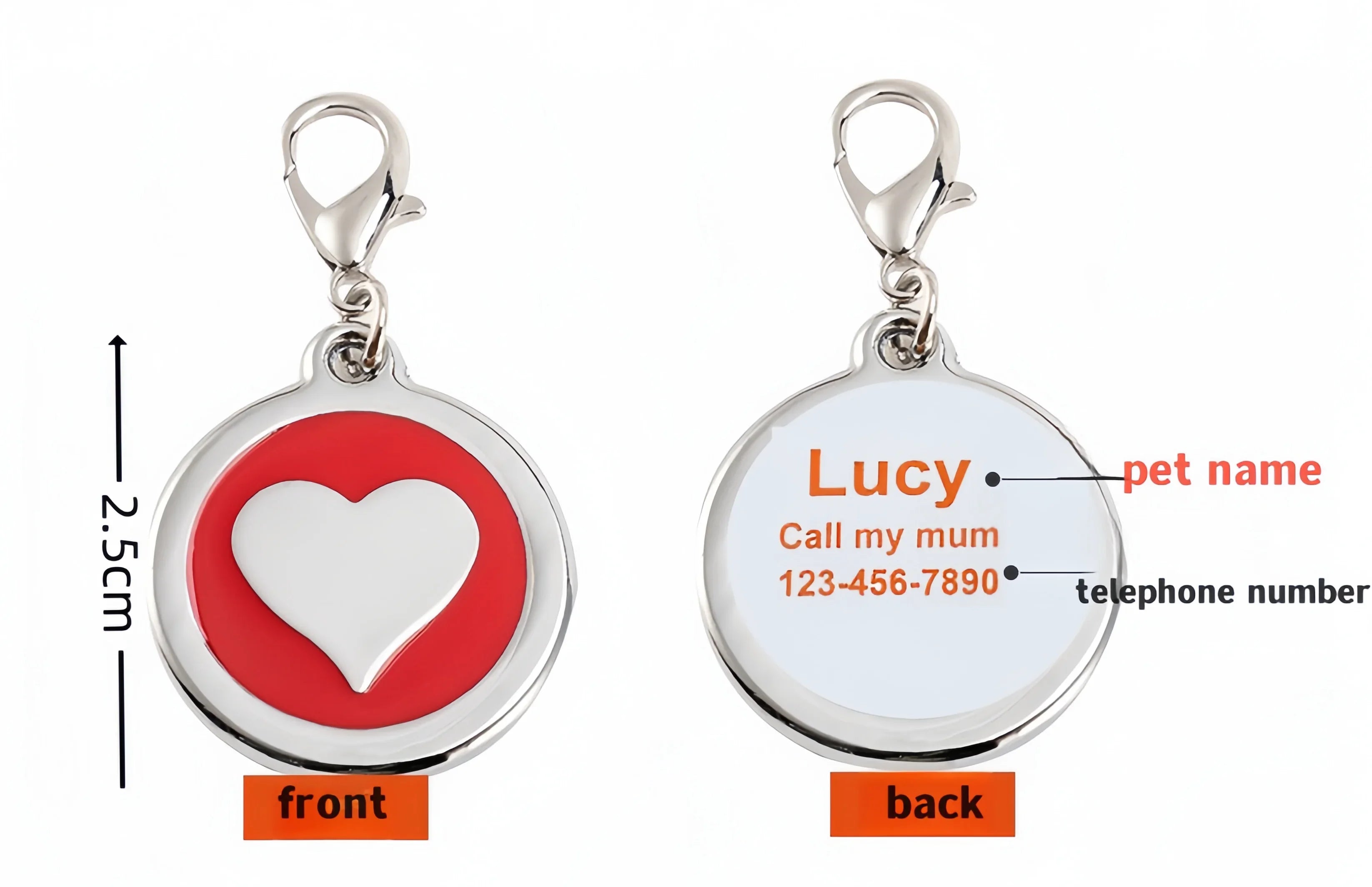 Paw Print Dog ID Tag