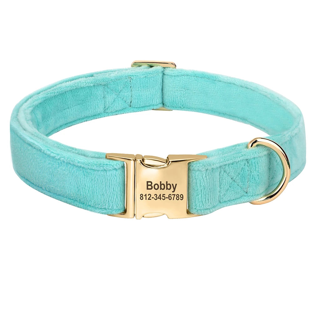 Velvet Dog ID Collar