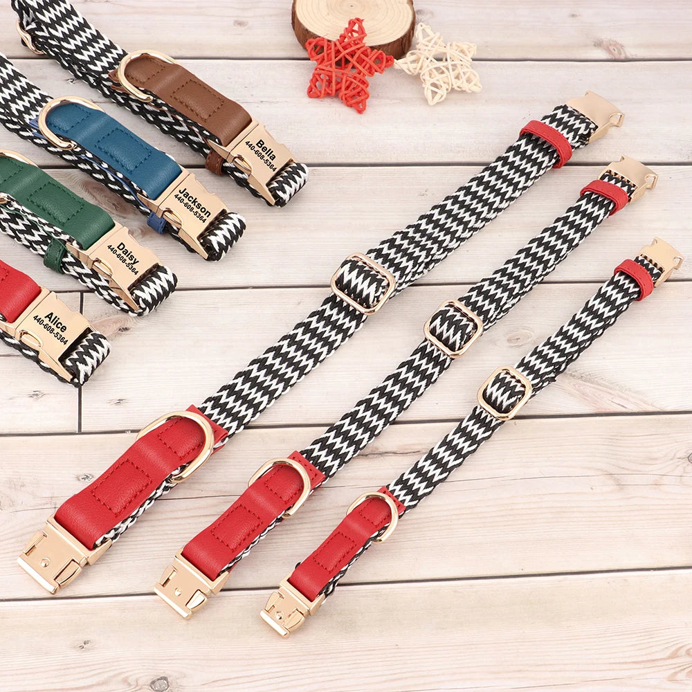 Nylon Dog Collar with Anti-Loss ID Tag