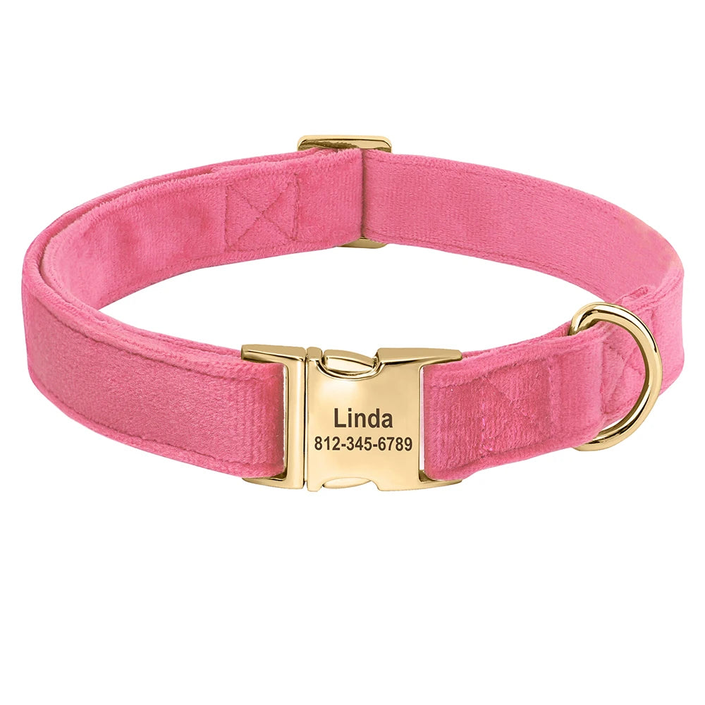 Velvet Dog ID Collar