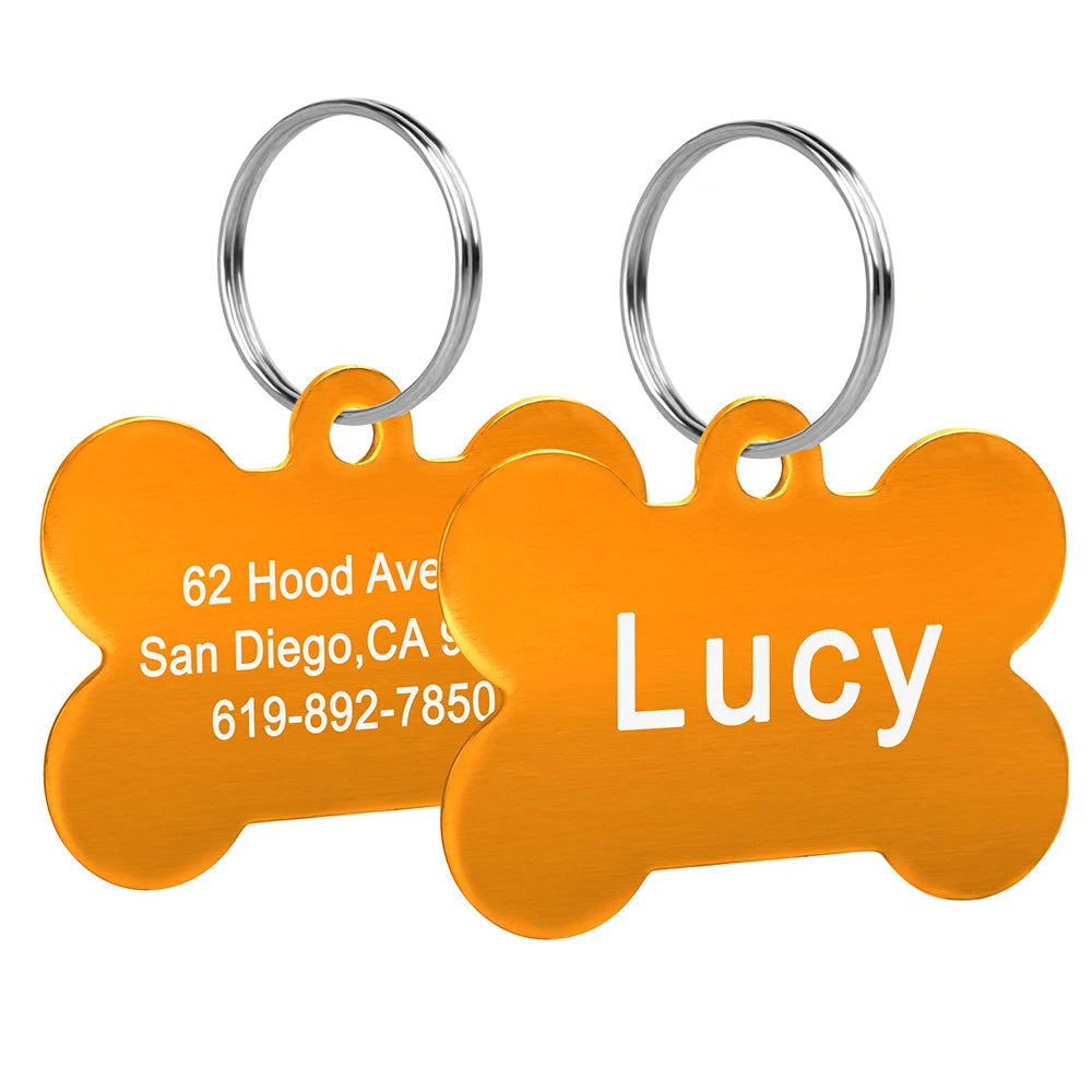 Bone-Shaped Stainless Pet ID Tag