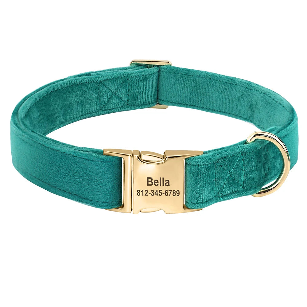 Velvet Dog ID Collar
