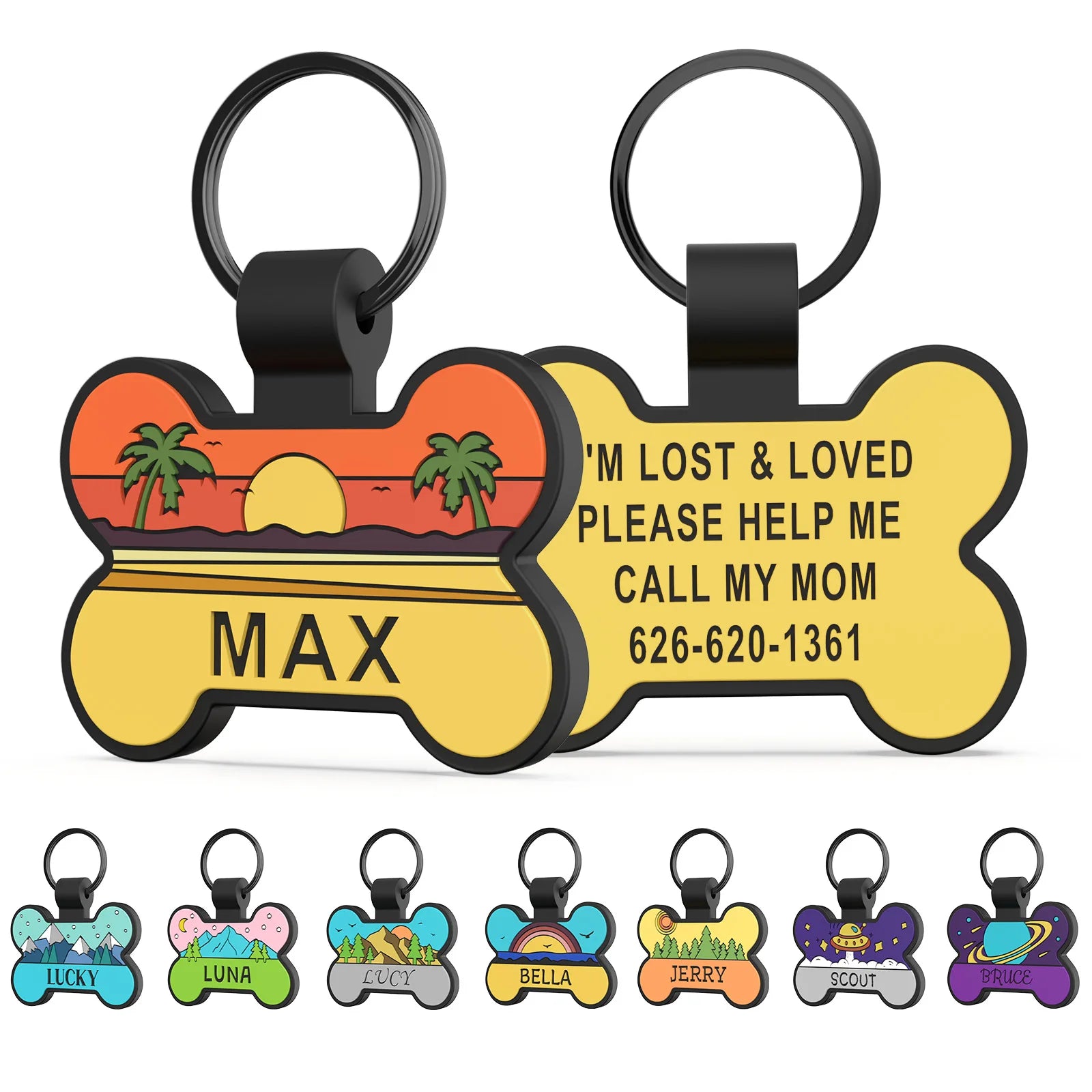 Bone-Shaped Silicone Pet ID Tag