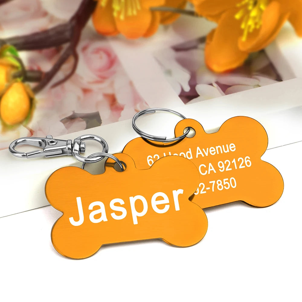 Bone-Shaped Stainless Pet ID Tag