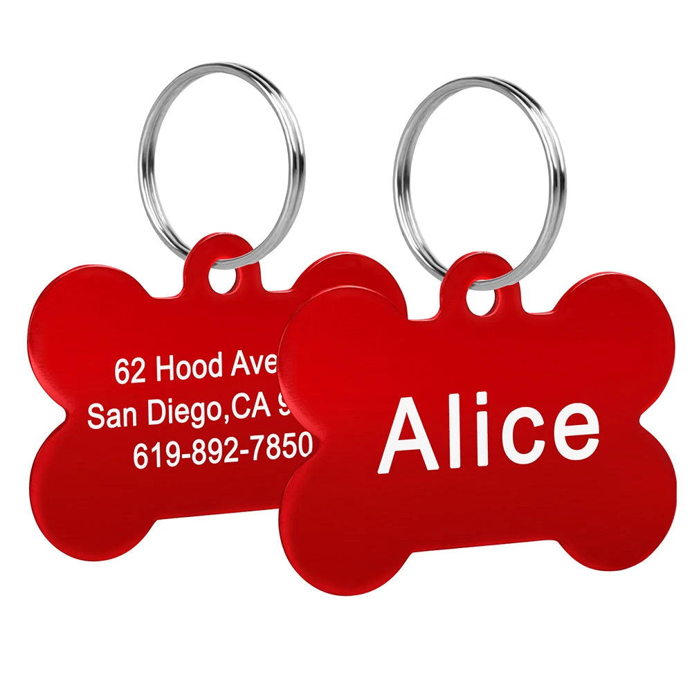 Bone-Shaped Stainless Pet ID Tag