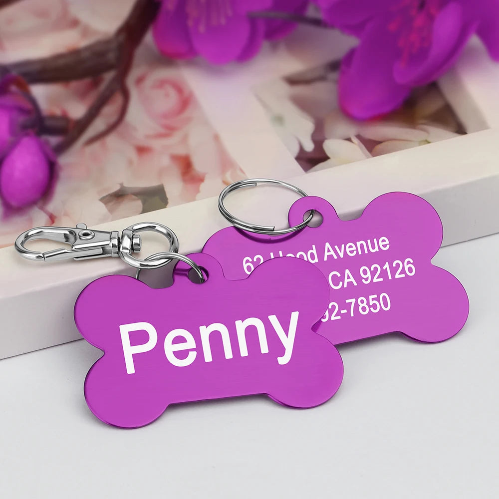 Bone-Shaped Stainless Pet ID Tag
