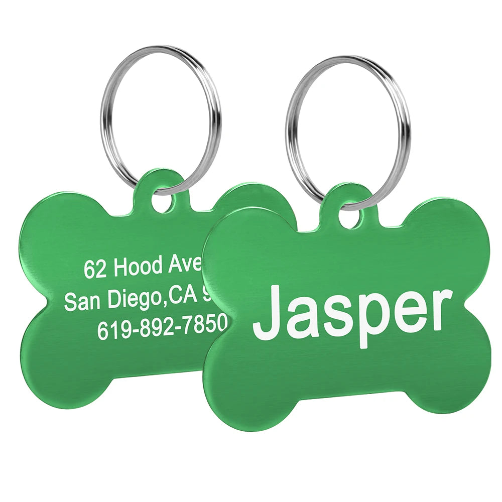Bone-Shaped Stainless Pet ID Tag