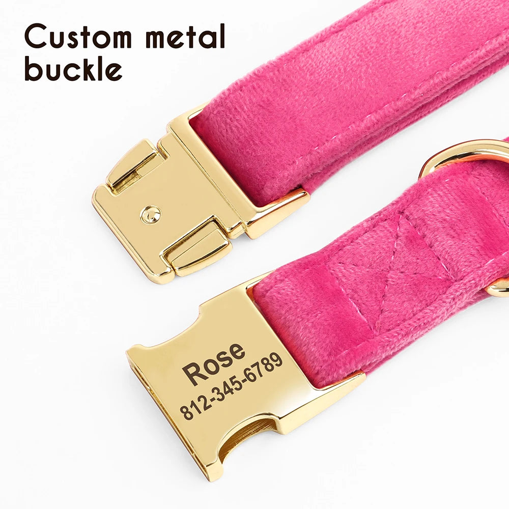 Velvet Dog ID Collar