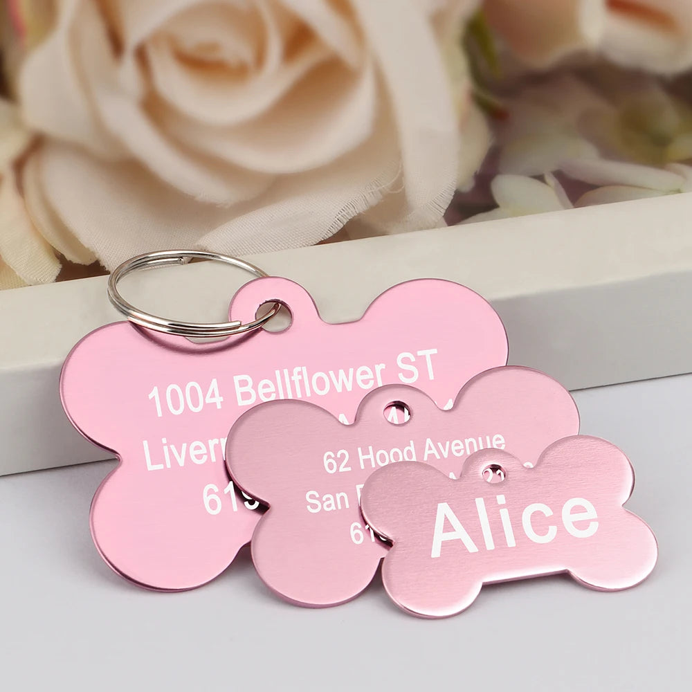 Bone-Shaped Stainless Pet ID Tag