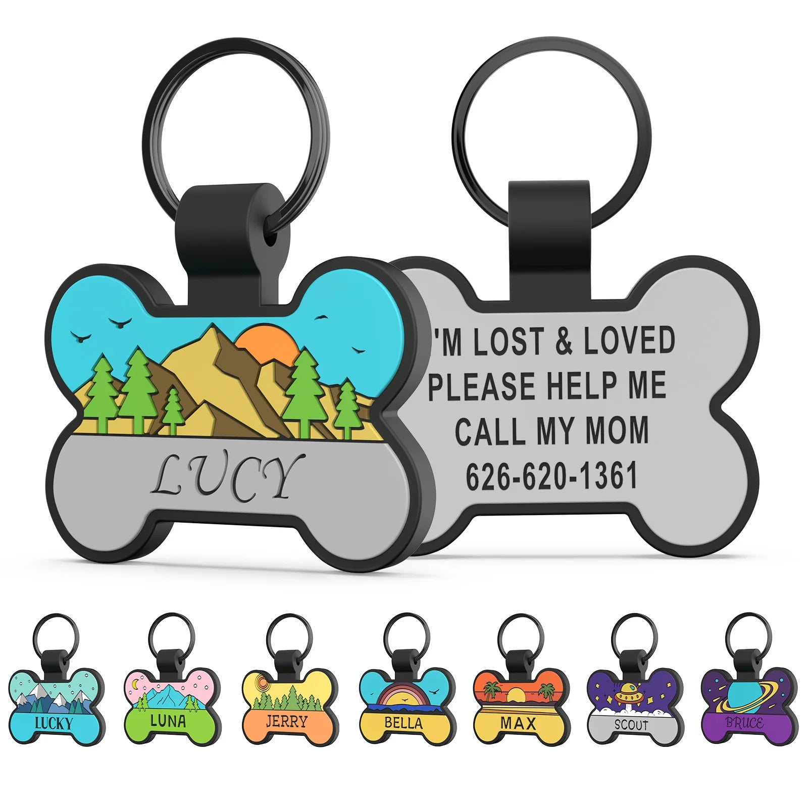 Bone-Shaped Silicone Pet ID Tag