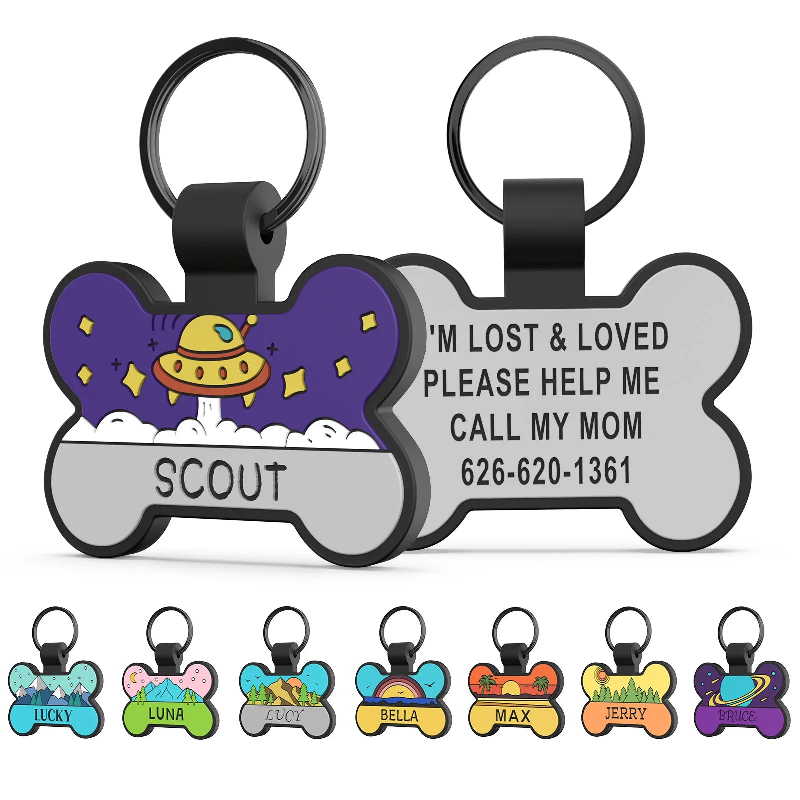 Bone-Shaped Silicone Pet ID Tag
