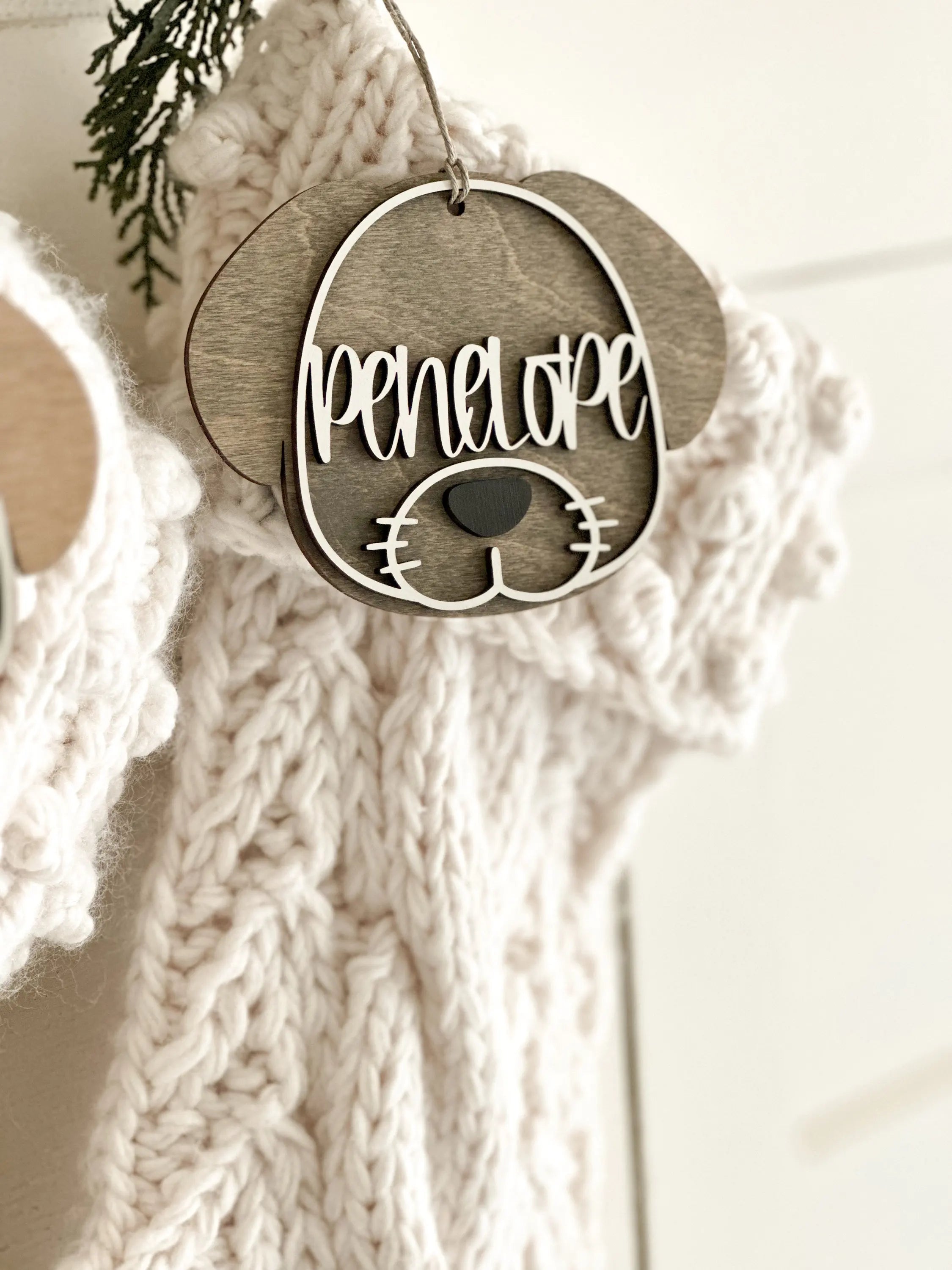 Personalized Wood DOG Ornament