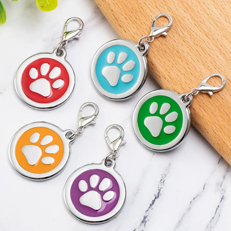 Paw Print Dog ID Tag