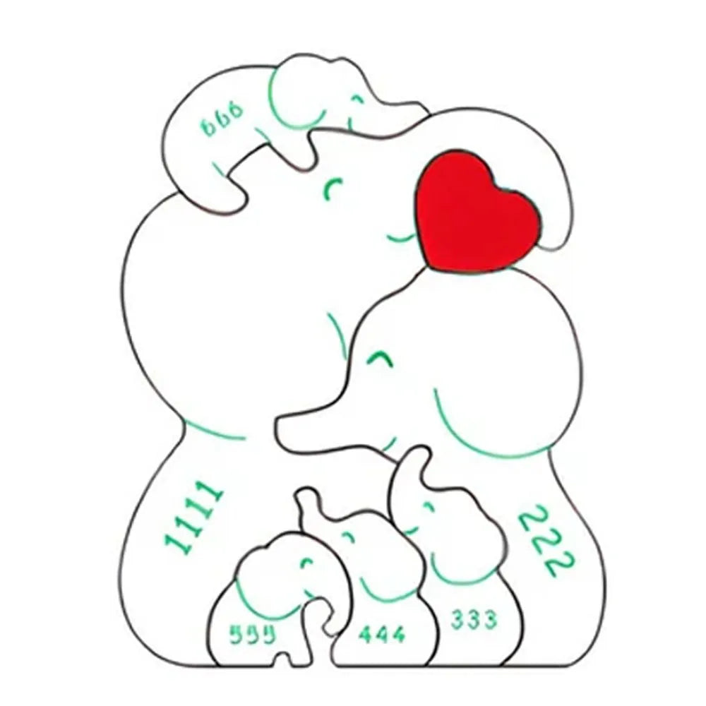 Wooden Elephant Family Puzzle