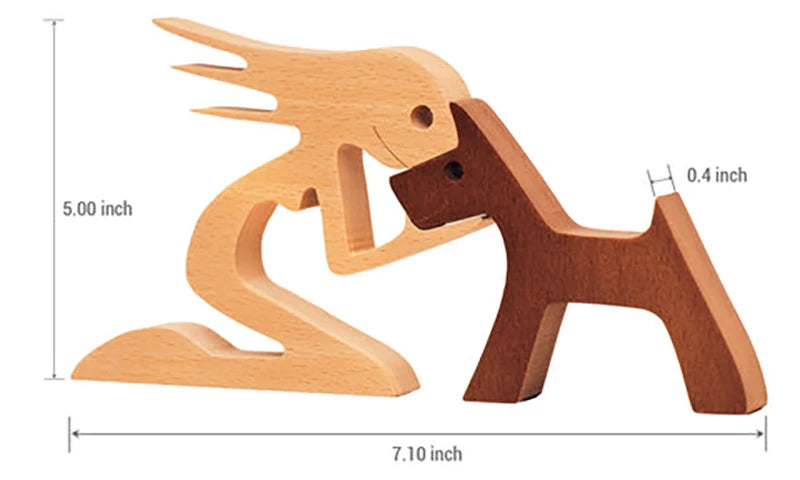 Heartfelt Wooden Pet Sculpture