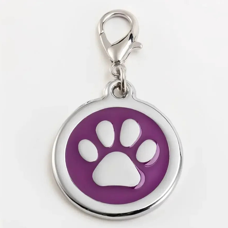 Paw Print Dog ID Tag