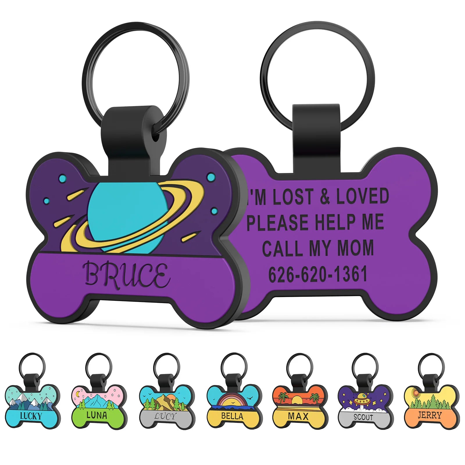 Bone-Shaped Silicone Pet ID Tag