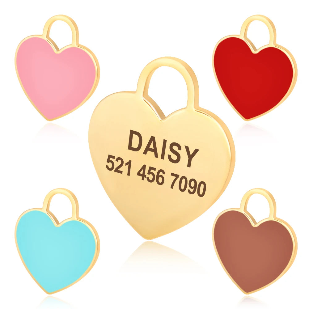 Heart-Shaped Pet ID Tag