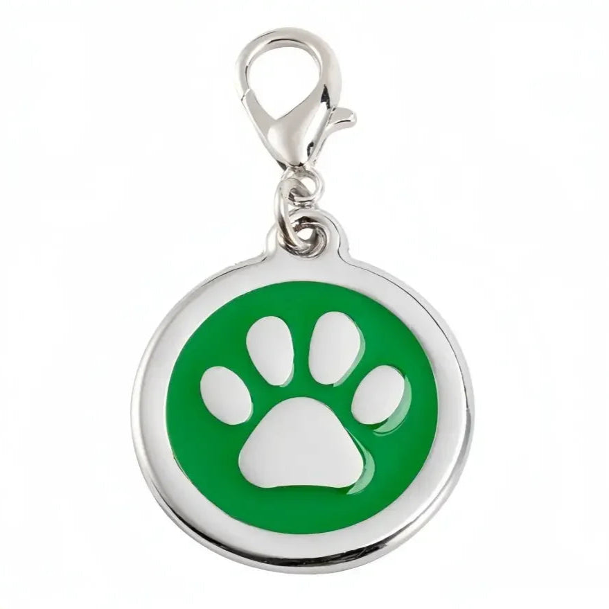Paw Print Dog ID Tag