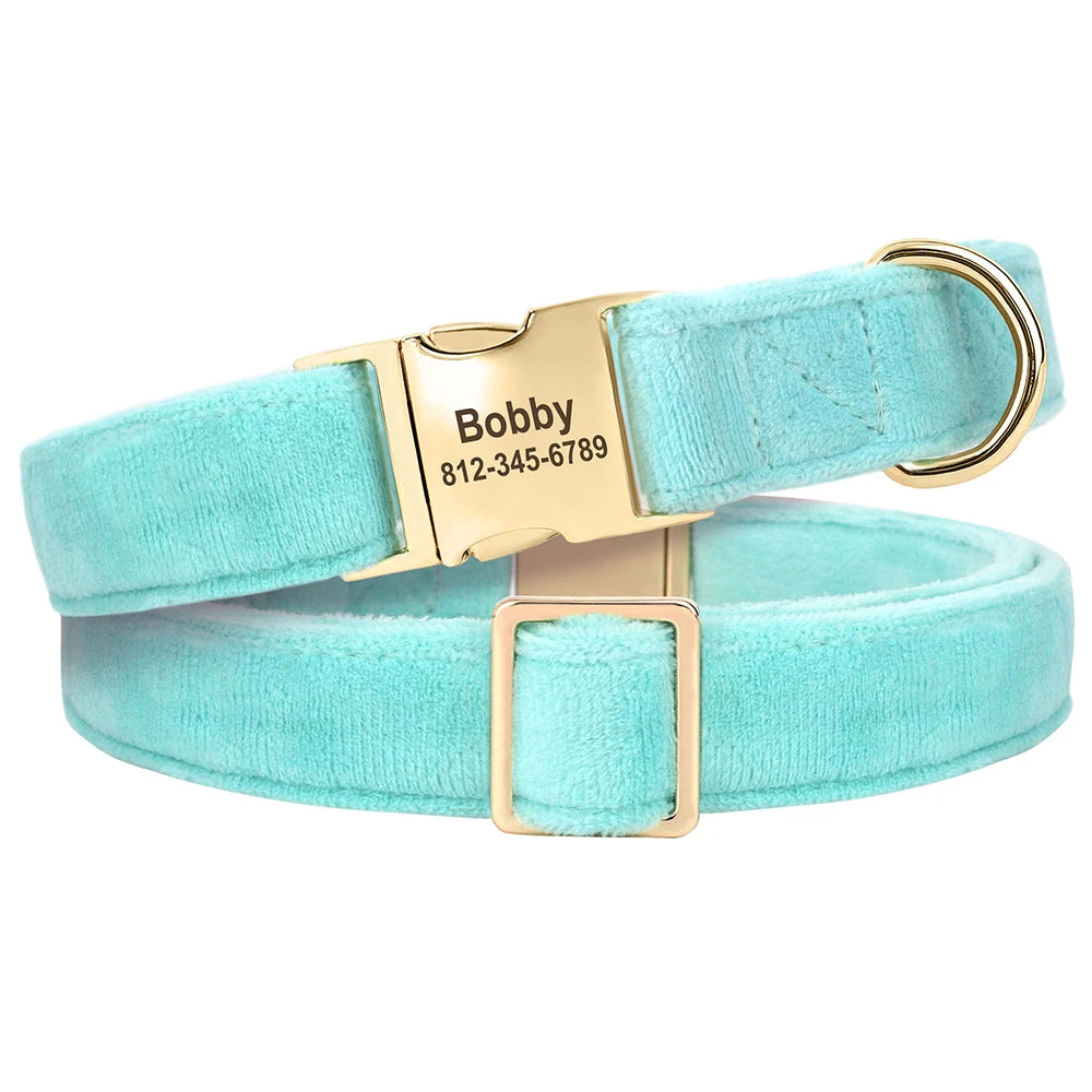 Velvet Dog ID Collar