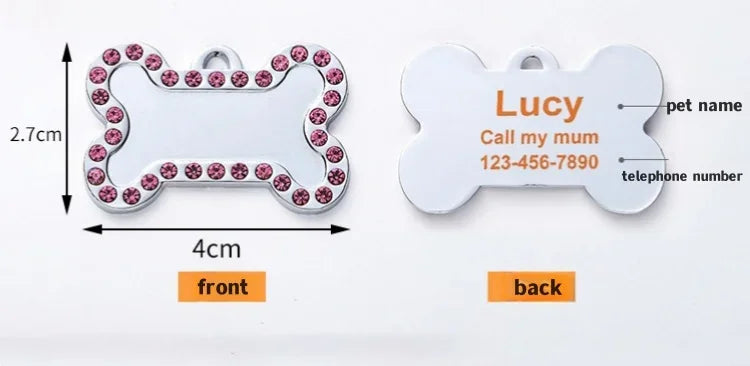 Paw Print Dog ID Tag
