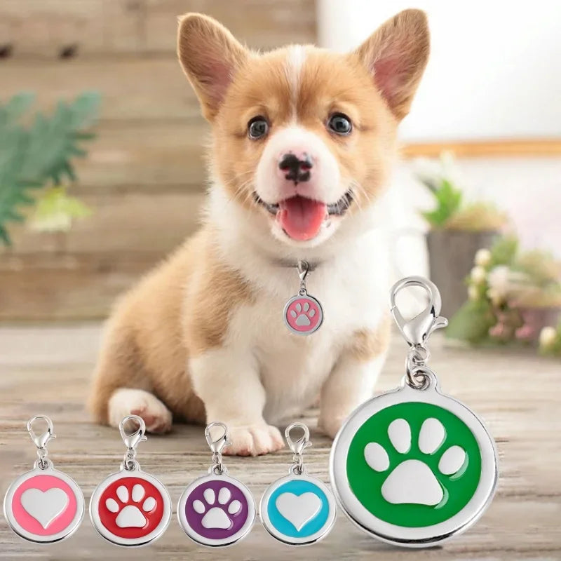 Paw Print Dog ID Tag