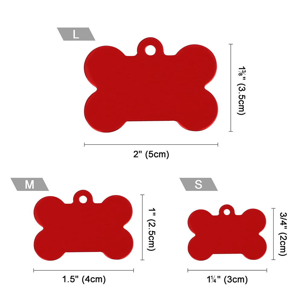 Bone-Shaped Stainless Pet ID Tag