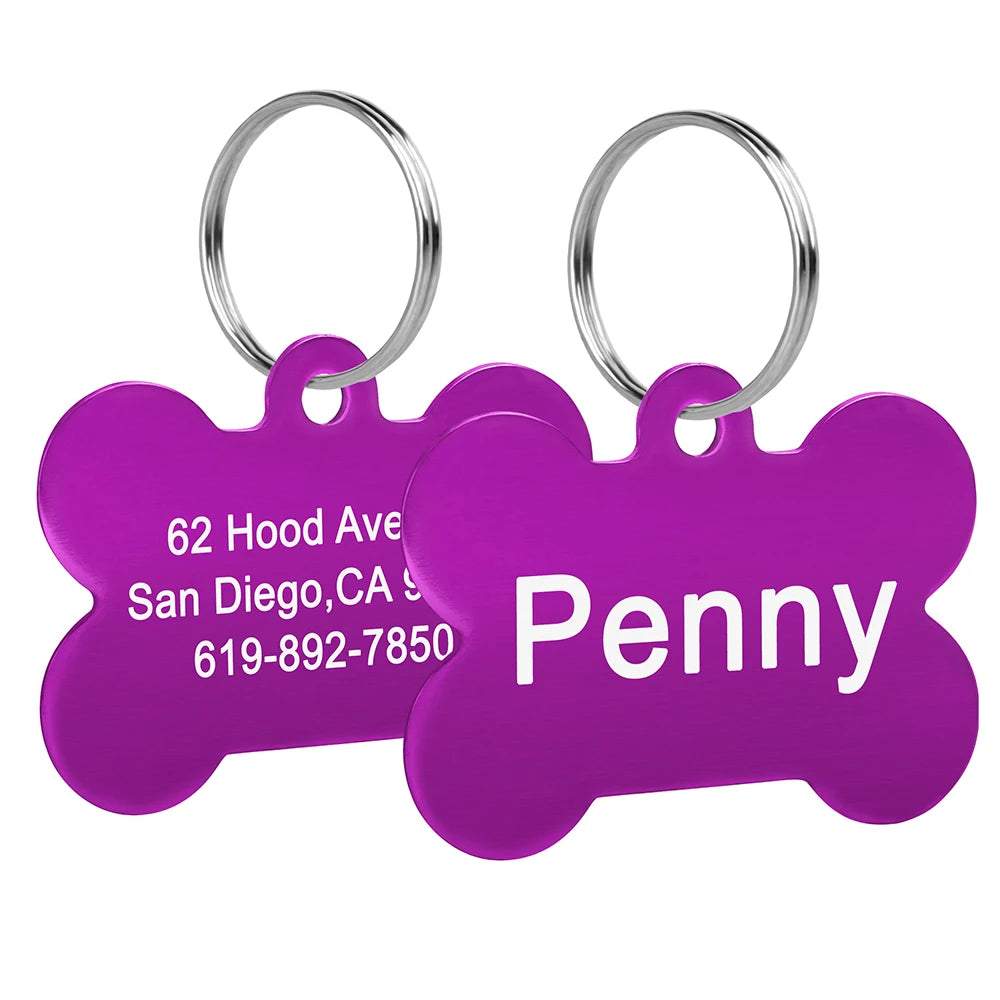 Bone-Shaped Stainless Pet ID Tag