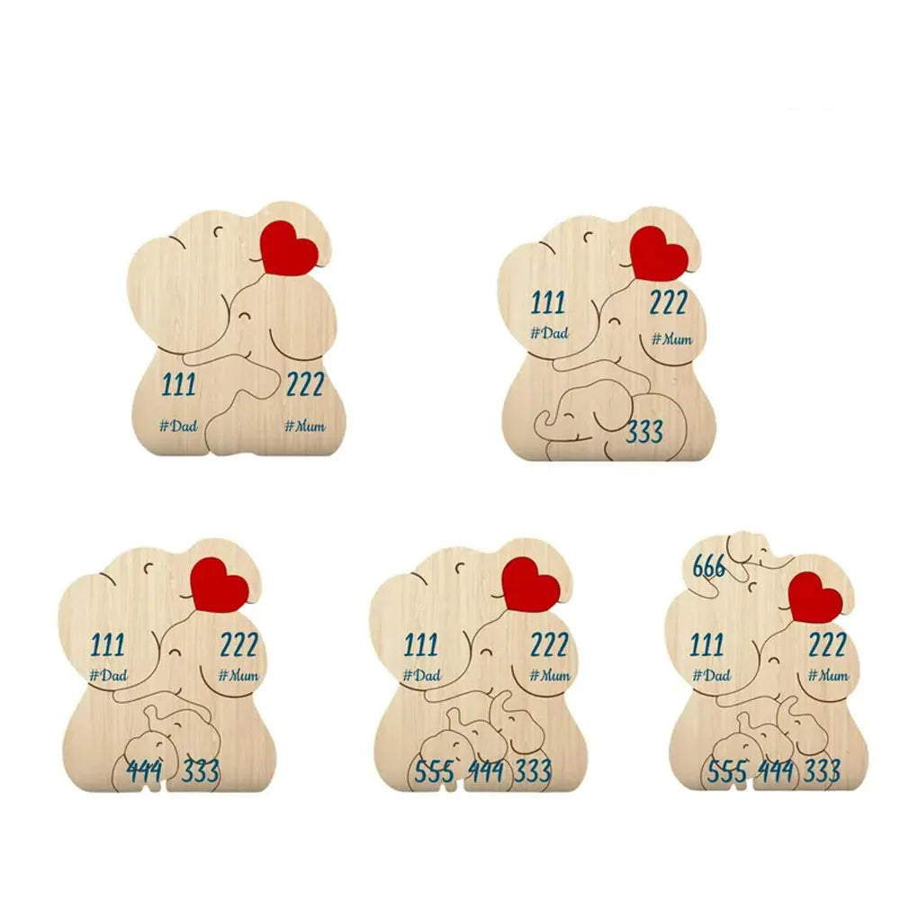Wooden Elephant Family Puzzle