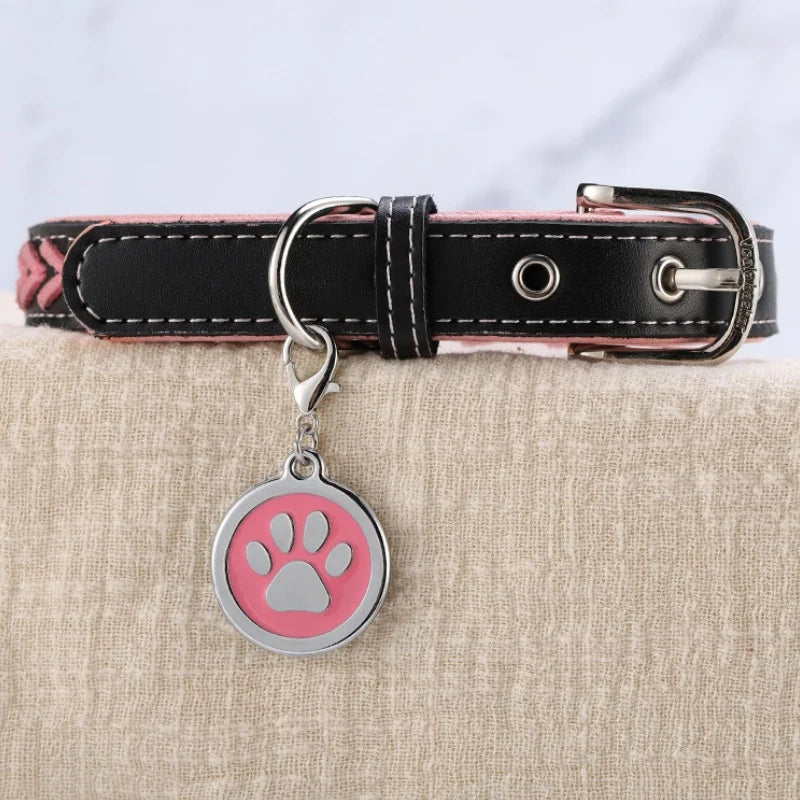 Paw Print Dog ID Tag
