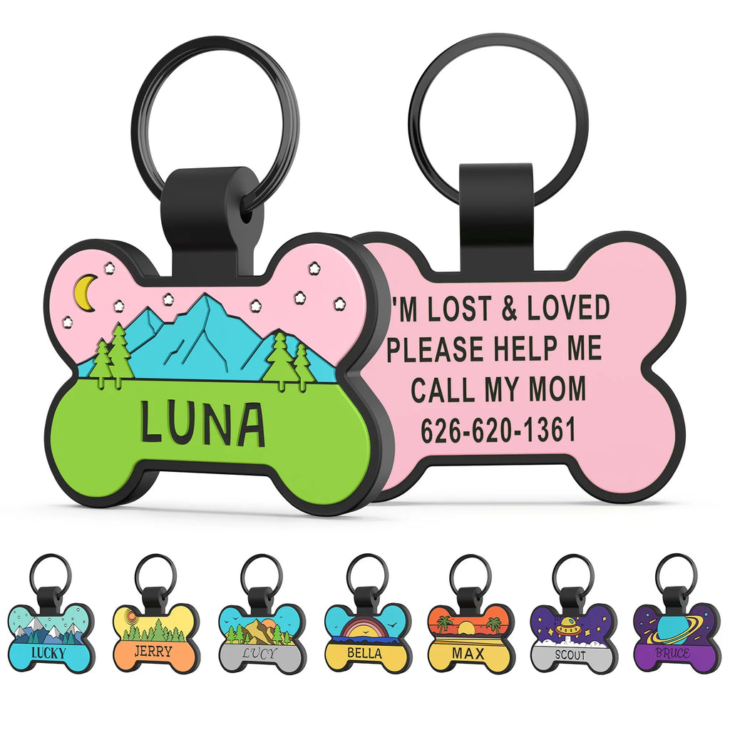 Bone-Shaped Silicone Pet ID Tag