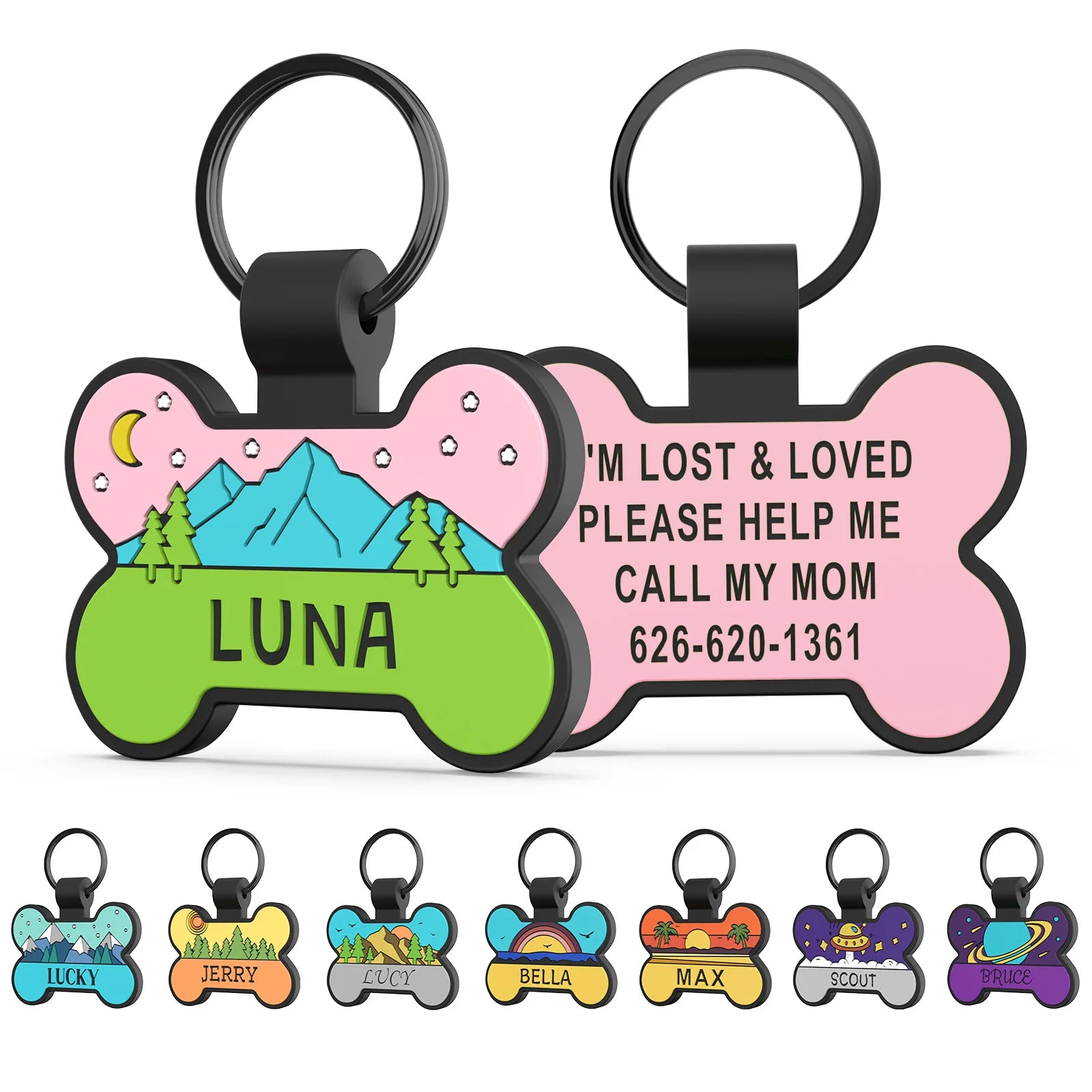 Bone-Shaped Silicone Pet ID Tag