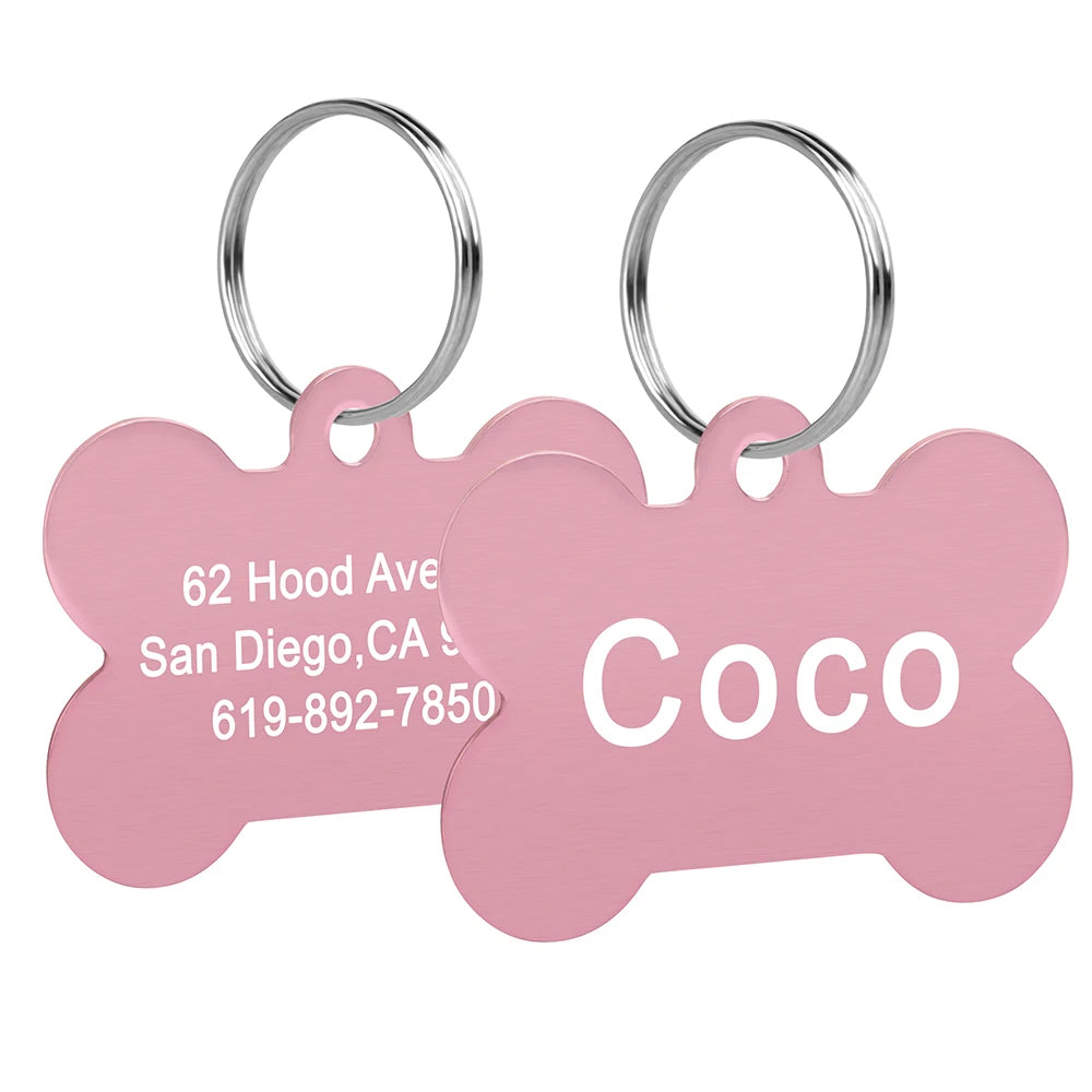 Bone-Shaped Stainless Pet ID Tag