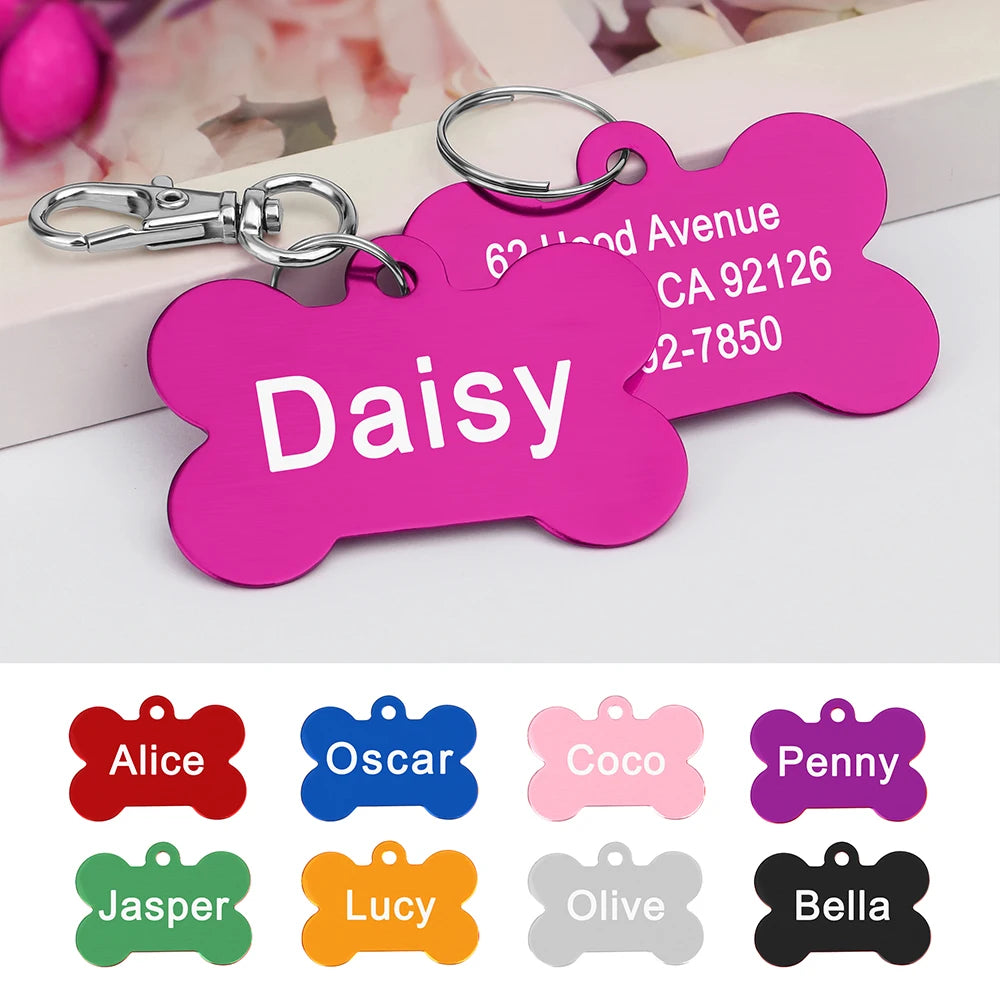 Bone-Shaped Stainless Pet ID Tag