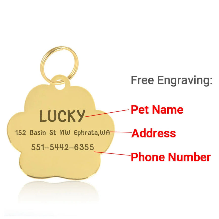 Glitter Paw Pet ID Tag
